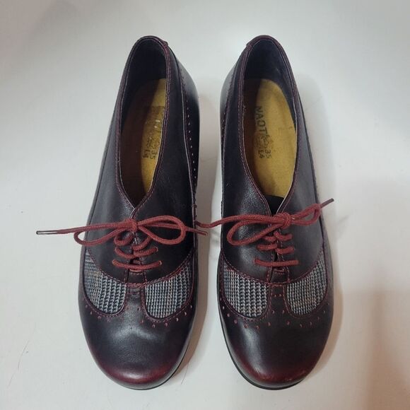 NAOT Burgundy Leather Heeled Loafers - Picture 8 of 14